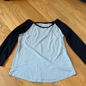 Striped Long-Sleeve Top - Black/White